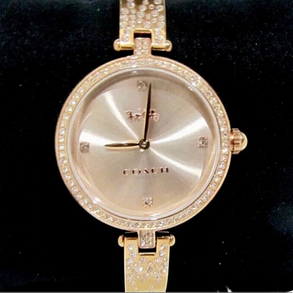 SOLD!!! ⭐️COACH PARK NEW IN BOX Crystal Watch Rose-Tone Dial Model 14503651 - Picture 2 of 5